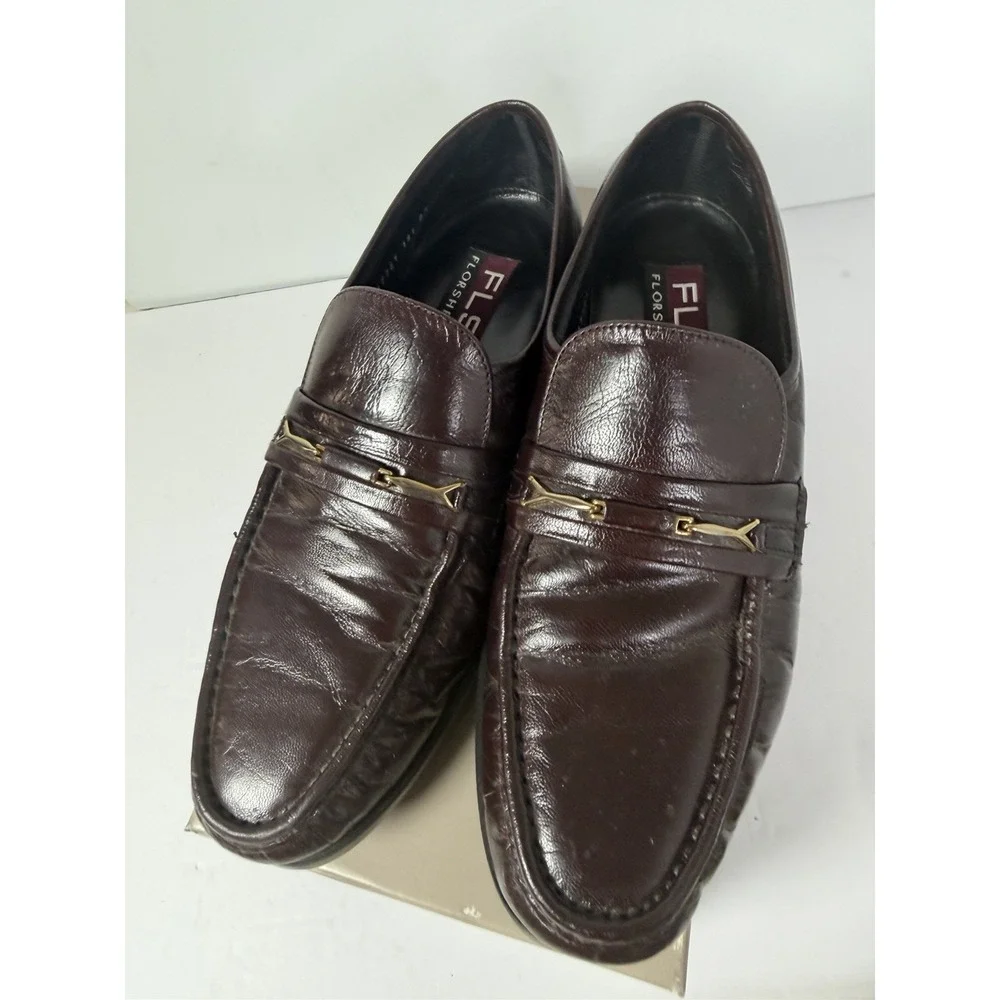 Florsheim Men's Brown FLS Leather Loafers Shoes Size 8.5 D Slip On 70689